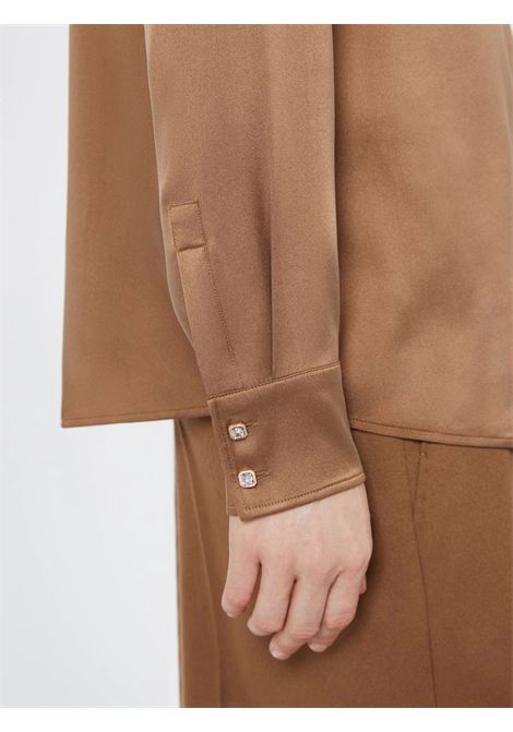 Max Mara Studio Women's MSTXERO Tan Leather Silk Satin Menswear Shirt Max Mara Studio |  | 2626116022600094